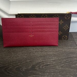 LOUIS VUITTON Monogram Felicie Chain Wallet Zippered Insert Fuchsia